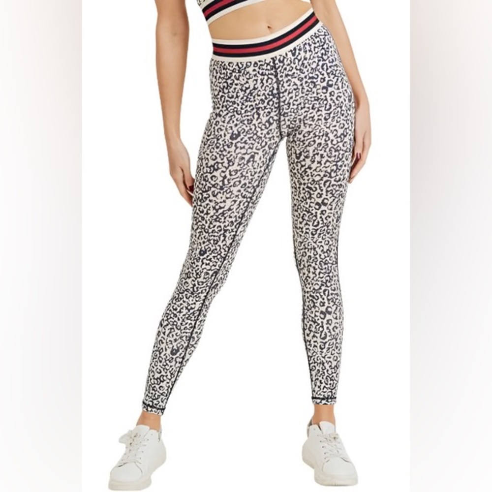 Mono B Black and White Leopard Print Leggings